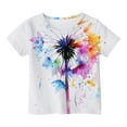 thumbnail image 4 of Toddler Tie Dye Shirt Kids Girls Boys 1-2 Years White Short Sleeve Shirts Colorful Shirts for Girls Cute Tops for Teen Girls Pullover Shirt Trendy Shirt, 4 of 5