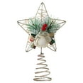thumbnail image 2 of Natural Christmas Tree Topper Star with Pinecones and Red Berries - 3D Hollow Star Tree Topper with Pine Needles and Bowknot for Xmas Tree Festive Indoor Decorations and Holiday Party, 2 of 8