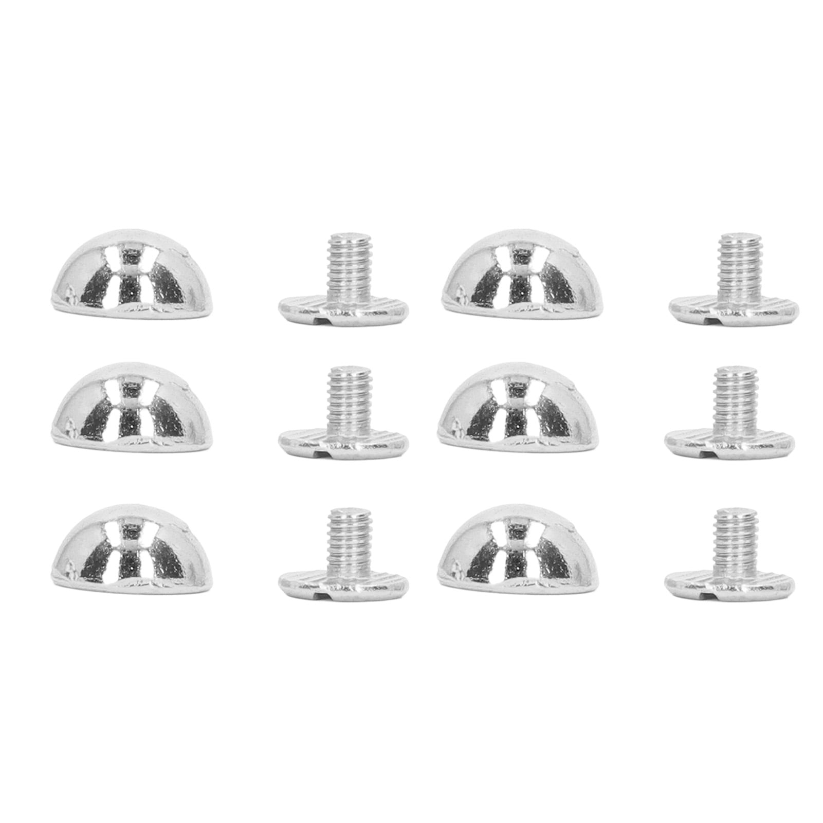 10mm 100 Sets Mushroom Rivets Round Head Semicircle Electroplating Process Alloy Mushroom Rivets for Bags Shoes Silver
