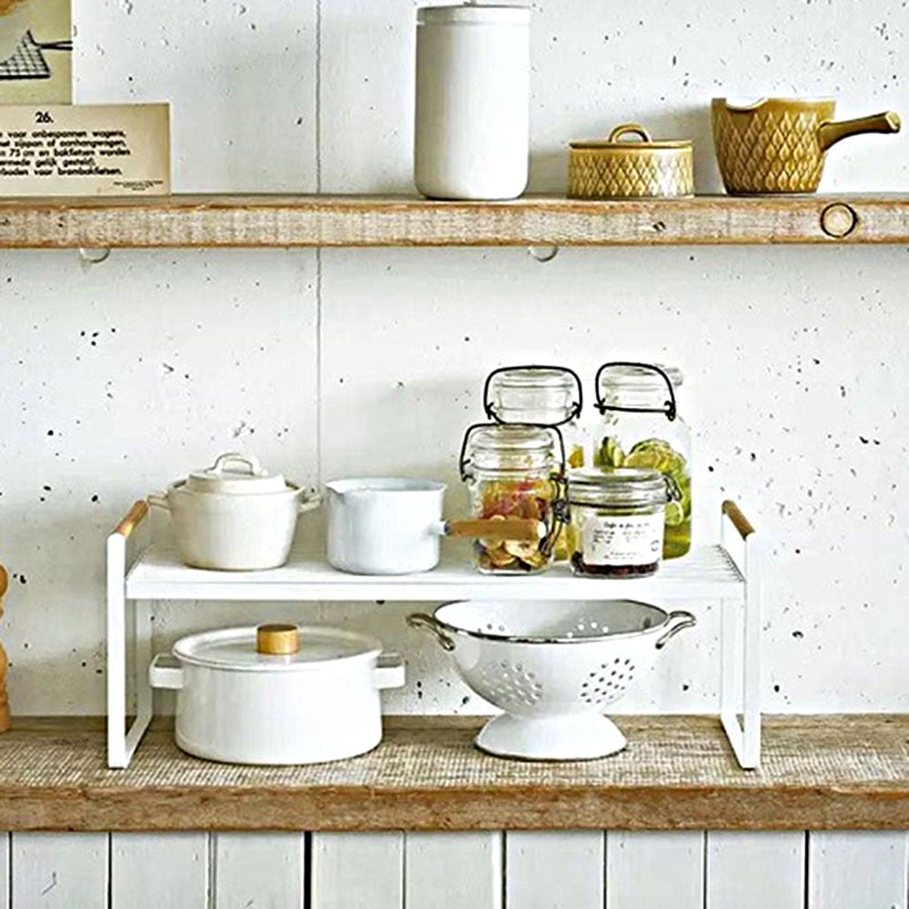 Storage Shelf Organizer Expandable Stackable Kitchen Cabinet and