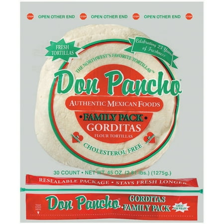 Don Pancho Gorditas Family Pack 30 Ct Flour Tortillas 45 Oz Bag