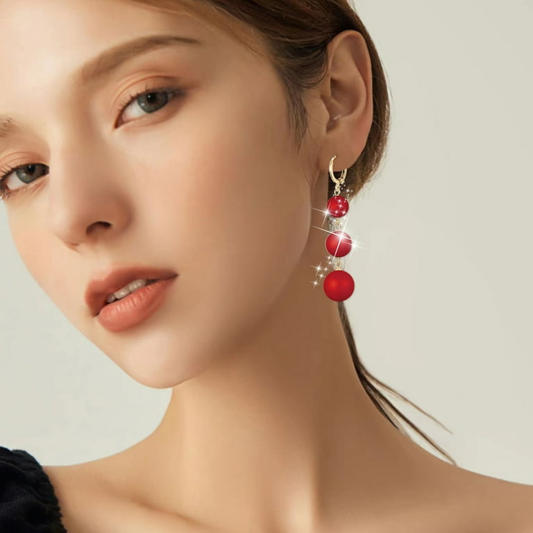 Elegant Temperament Long Face Thin Tassel Earrings Mature Classical Girl Temperament Earrings Flat Earrings for Women Earring Packs Studs And Hoops Penguin Earrings Hoop Pearl Earrings Small Hoop Walm...