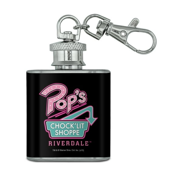 Riverdale Pops Chock'lit Shoppe Stainless Steel 1oz Mini Flask Key Chain