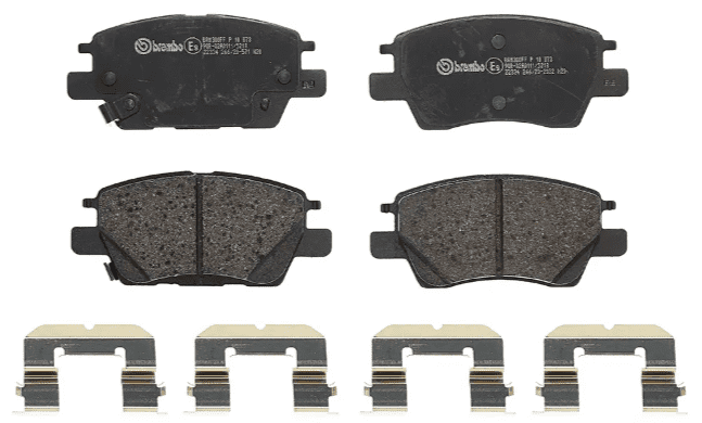 Brembo P10073; Brake Pad; PRIMELINE; FMSI Number D1844-9072; Low-Metallic; Set Of 4; With Mounting Hardware