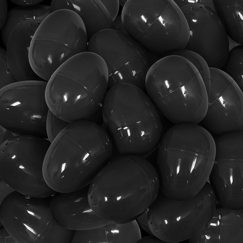 EMPTY PLASTIC EASTER EGGS 2?" BLACK (1000 CT)