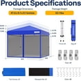thumbnail image 3 of SPECSTAR 8'x 8' Easy Pop-Up Canopy with Mesh Netting, Instant Outdoor Screened tent with Mosquito Netting, 2 Zipper Doors and Roller Bag for Yard Camping Picnic Party Events, Blue, 3 of 9