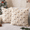 Beige, variant on 2 Pcs Daisy Throw Pillow Covers 18"x18", White Flower Soft Plush Faux Fur Decorative Couch Pillow Cases for Home Bedroom Sofa Spring Summer