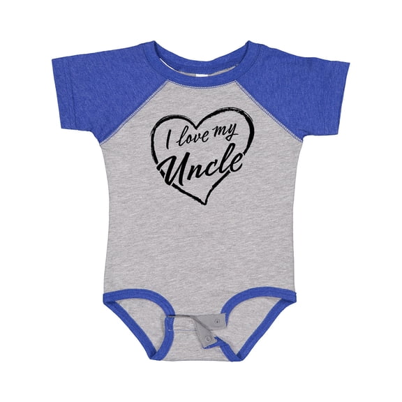 Inktastic I Love My Uncle in Black Chalk Heart Boys or Girls Baby Bodysuit
