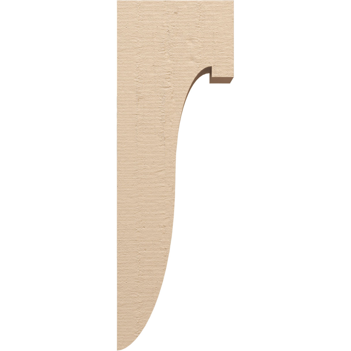 6"W x 12"D x 36"H Thin Del Monte Rough Cedar Woodgrain TimberThane Corbel, Primed Tan