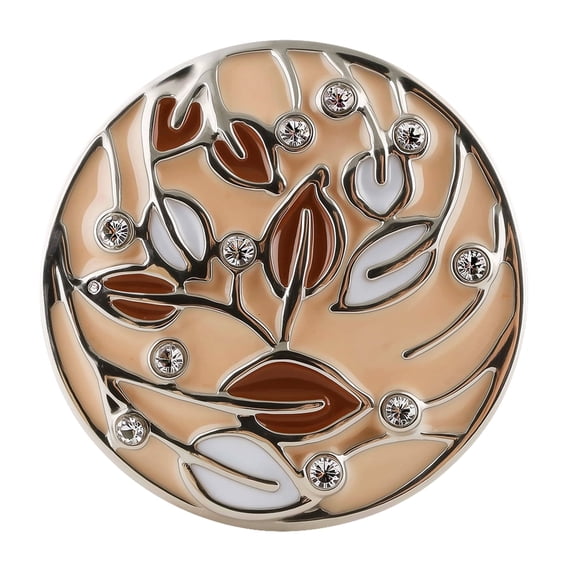 Snap Jewelry Brown Autumn Leaves Fall Season, Brown Ginger Charm 18MM Button, For Interchangeable DIY Customizable Accessories