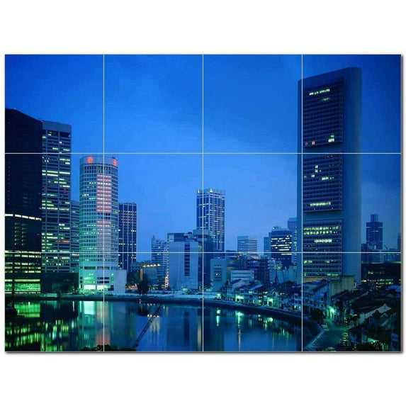 City Picture Ceramic Tile Mural Kitchen Backsplash Bathroom Shower 404534-XL43