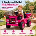 thumbnail image 4 of FUPOJH 12V Ride On Dump Truck for Kids, Electric Truck, Electric Construction Vehicle Toy with Electric Dump Bed, Parents Remote, Bluetooth, Ages 3-5,Pink, 4 of 10