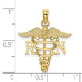 thumbnail image 3 of FB Jewels 14K Yellow Gold Registered Nurse RN Caduceus Pendant, 3 of 4