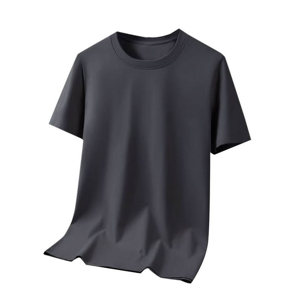 Liquidation d'Économies d'Été! WRKEKC T-Shirts pour Hommes, Chandail Décontracté et Respirant pour Hommes, Couleur Unie, Manches Mi-Longues, Col Rond
