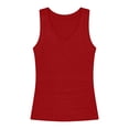 thumbnail image 4 of Tdoqot Girls Ribbed Tank Tops- Casual V Neck Summer Slim Fit Kids Sleeveless Shirts Red Size 12, 4 of 7