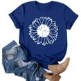 thumbnail image 2 of Povozer Womens Tshirt Graphic Tees Crew Neck Summer Short Sleeve Loose Fit Tops(Blue,XL), 2 of 4