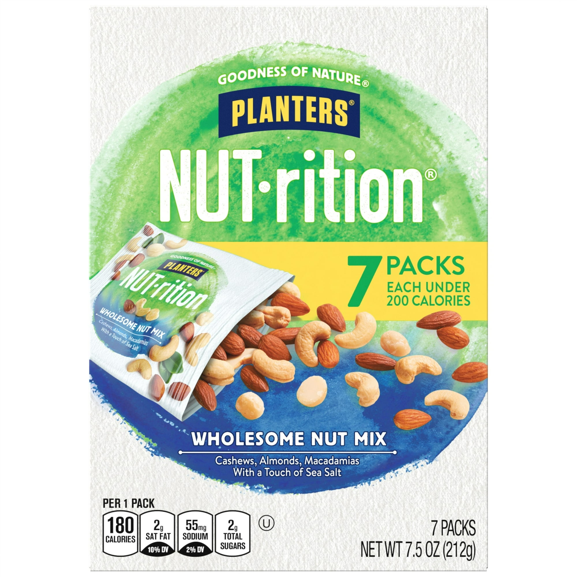 PLANTERS NUT-RITION Wholesome Nut Mix, Mixed Nuts, Plant Based Protein, 7 Count Box