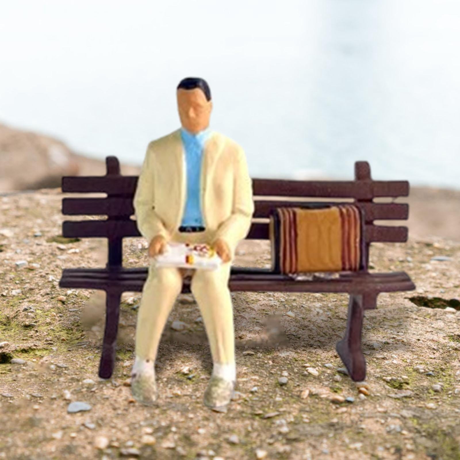 LeeQinersw Miniature Diorama Men Figure Desk Decoration 1/64 People Figure DIY Crafts Resin