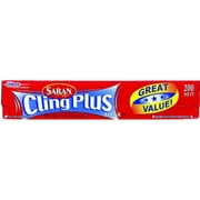 Saran Cling Plus Clear Plastic Wrap, 200 sq ft (3 pack) (Bundle)