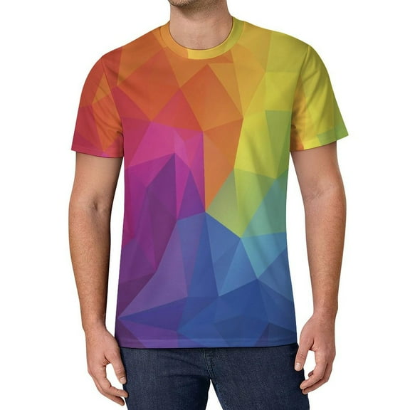 T Shirt For Men Rainbow Gradient T-Shirt Male Pride Month Awesome Original Harajuku Tee Shirt Short