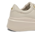thumbnail image 2 of LUCKY STEP Fashion Chunky Faux Leather Sneakers Low Top Casual Shoes,Beige,Womens, 2 of 7