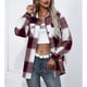 thumbnail image 4 of Chaqueta a cuadros,Chaqueta a cuadros para mujer Chaqueta con botones de otoño Abrigo con cuello vuelto Tecnología innovadora, 4 of 7