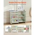 thumbnail image 2 of VEVOR Folding Sewing Table, Multipurpose Sewing Machine Table with Compact Design, Wheels, Wooden Pegs, Storage Trays and Shelf, Magnetic Door Lock, Craft Station and Side Desk for Home, Light Green, 2 of 9
