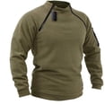 thumbnail image 4 of Chaquetas tácticas de lana Polar para exteriores para hombre, abrigo cálido con cremalleras a prueba de viento, ropa interior térmica para senderismo, jersey para acampada, caza y Camping, 4 of 5
