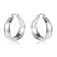 thumbnail image 2 of Lancharmed White Gold Plated Studs Earrings for Womens,Gradient Wide Face Circle Earring New Year Gifts, 2 of 9