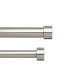 thumbnail image 1 of Umbra Cappa Double Curtain Rod Set for Window Drapery – Extends from 36 to 66 Inches and Includes 2 Adjustable Curtain Rods, Matching Finials, Brackets &amp; Hardware, Nickel, 1 of 7