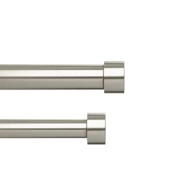 Umbra Cappa Double Curtain Rod Set for Window Drapery – Extends from 36 to 66 Inches and Includes 2 Adjustable Curtain Rods, Matching Finials, Brackets & Hardware, Nickel