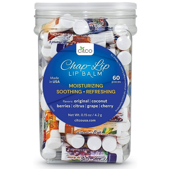 Chap-Lip Moisturizing Lip Balm Hydrating Treatment for Dry Cracked Lips 60 Pieces