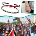 thumbnail image 2 of Palestinian Flag Color Briaded Bracelet Women Men Adjustable-Woven ThreadRobe, 2 of 8