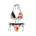 thumbnail image 2 of Xucatan Women's Printed Two Piece Swimsuit Set with Crop Top and High Waisted Skirt, Trendy Bikini with Removable Pads for Beach Pool Vacation Gift, 2 of 4