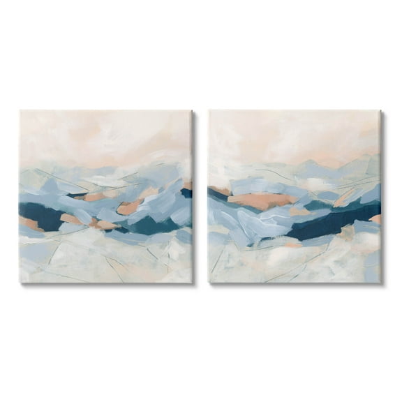 Stupell Industries Abstract Mountain Peaks Scenery Painting Gallery Wrapped Canvas Print Wall Art, Set of 2, Design by June Erica Vess