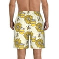 thumbnail image 3 of Bixox Men's Cartoon Honey Pot Bee Sunflower printing Casual Classic Fit Short Summer Beach Shorts, 3 of 6