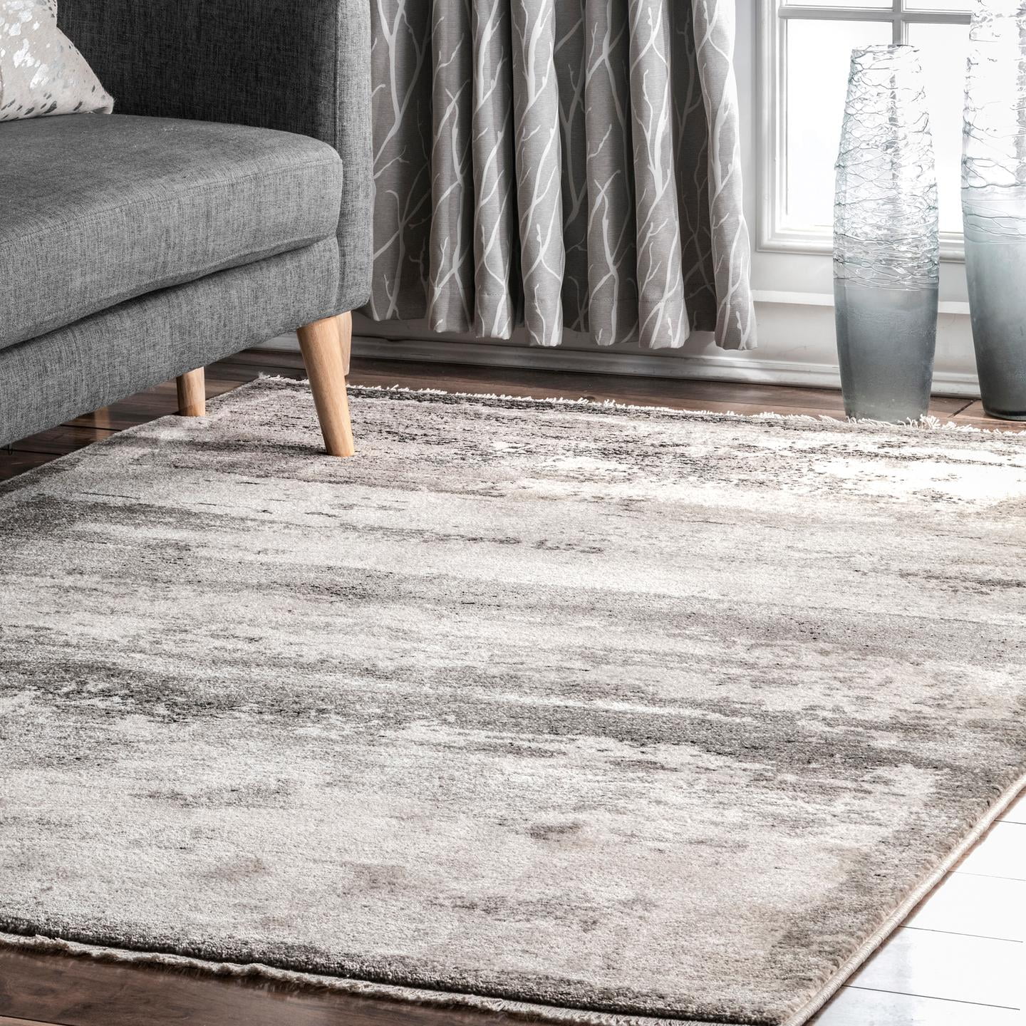 nuLOOM Vintage Ruth Abstract Fringe Rug Area Rug