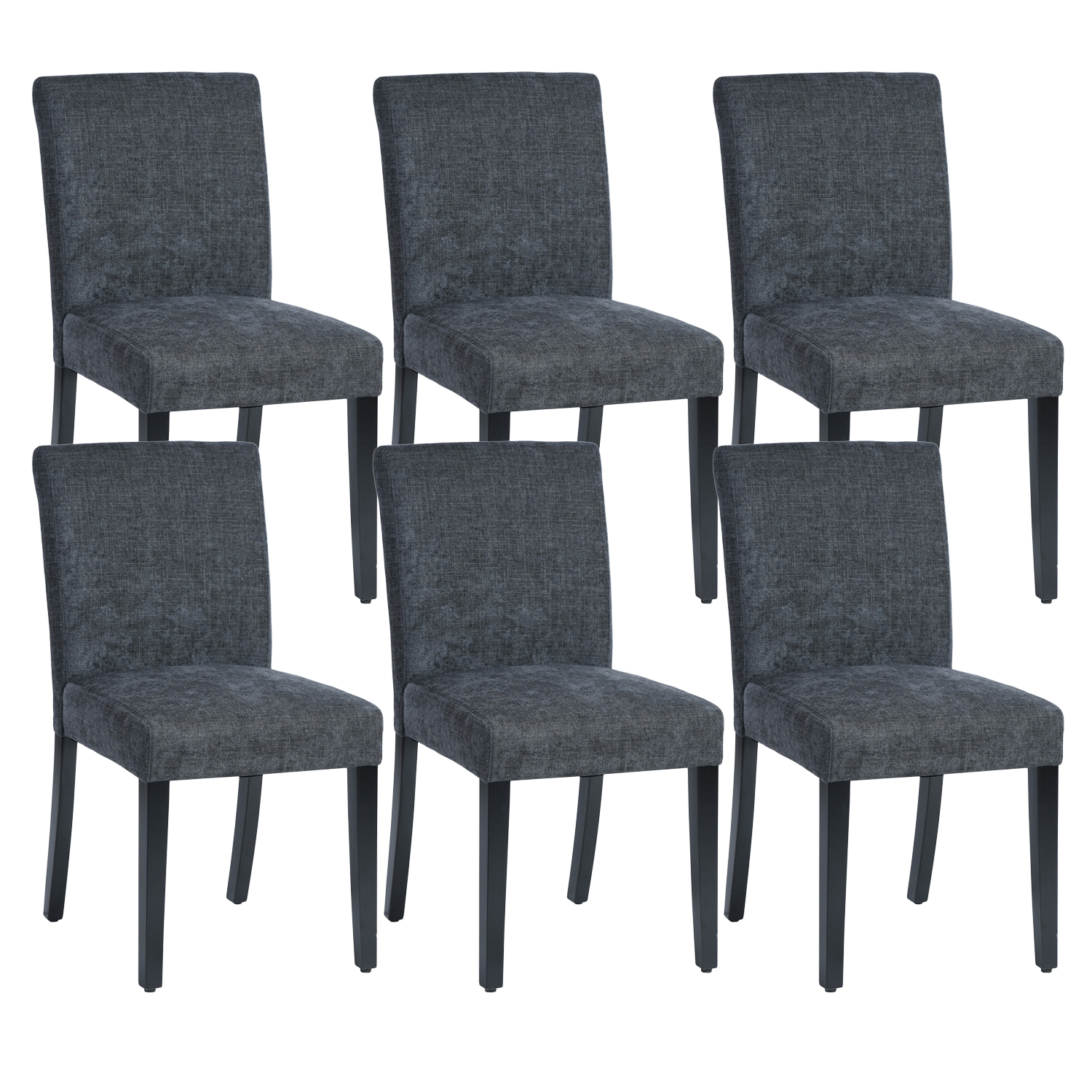 Homylin Dining Chairs Set of 6 Upholstered Dining Room Chairs, Black