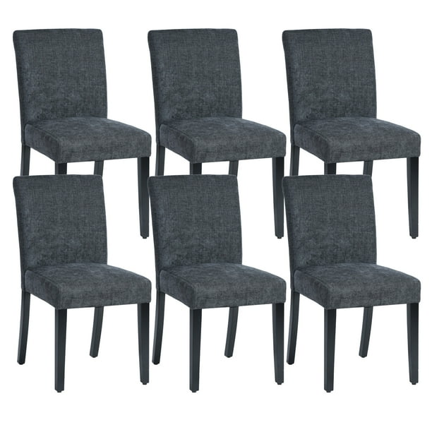 Homylin Dining Chairs Set of 6 Upholstered Dining Room Chairs, Black