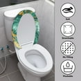 thumbnail image 3 of Xoenoiee Toilet Lid Cover Decorative Elastic Toilet Bowl Lid Cover Washable Elastic Edges Toilet Seat Lid Cover Fits Most Round, Elongated And Oblong Lids for Bathroom Decor, Green Golden Marble, 3 of 6