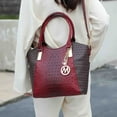 thumbnail image 2 of MKF Collection Kristal Women's Tote Bag Signature Vegan Leather Handbag Purse by Mia K - Burgundy, 2 of 7
