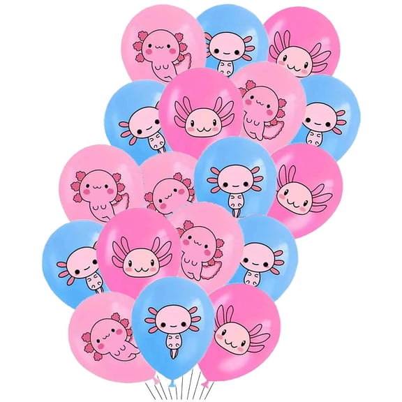 vlrwzc 18 Pcs Axolotl Party Balloons Axolotl Birthday Decorations Latex Party Balloons Multicolour Inflatable Balloon Pink And Blue Balloon For Birthday, Baby Shower
