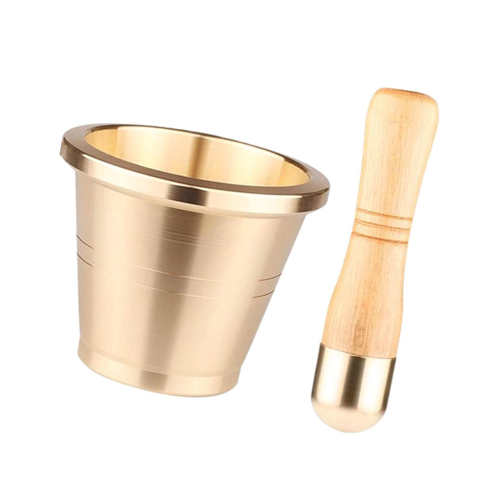 Fiocias Brass Grinder Set Garlic Crusher Versatile Easy to Clean Salt Pepper Mills Spice Medium