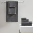 thumbnail image 2 of Ensemble de Serviettes de Bain en Coton Contemporain 12 Pcs Gris, 2 of 8