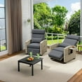 thumbnail image 6 of 1 PCS Outdoor Recliner Chair, Patio Lounge Chair with Adjustable Backrest & Footrest, 145° Reclining Chair, Flip-Up Side Table and Removable Khaki Cushion for Poolside, Deck, Balcony, Garden, 6 of 7