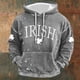 thumbnail image 1 of Ceisia Men's Irish Four-Leaf Clover Print Hoodie | Vintage Washed Relaxed Long-Sleeve Casual Sweatshirt Gift, 1 of 3