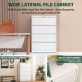 thumbnail image 5 of 4 Drawer Lateral File Cabinet with Lock, Steel Office Filing Cabinet, Heavy Duty Large Filing Storage Cabinet, Steel Wide File Cabinet for Legal/A4/F4, Require Assembly, White, 5 of 8