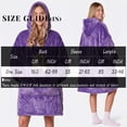 thumbnail image 3 of Wearable Blanket Hoodie with Giant Pocket （Pet Won't Leave） Extra Soft Sherpa Flannel Fleece Thick Warm ＆ Cozy Oversized Sweatshirt Blanket Jacket with Sleeves, 3 of 4