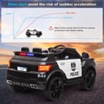 thumbnail image 5 of UHOMEPRO Kids 12 Volt Ride On Toys Police Car with Remote Control, Black, W13962, 5 of 10