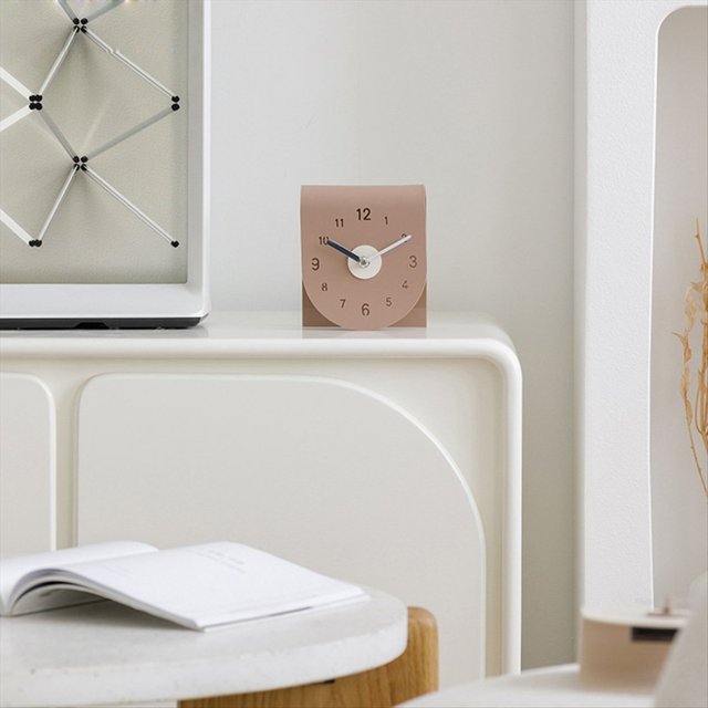 Reloj Muy para Sala de Estar, Dormitorio, Entrada, Vitrina para Vinos, Reloj de Escritorio Moderno, Decoración en Cremoso